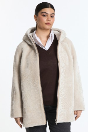 дубленка из овчины с капюшоном фотография