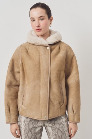 дубленка из овчины с капюшоном фотография