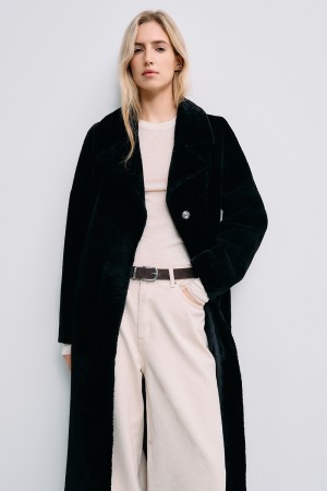 дубленка из овчины с поясом фотография