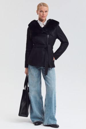 дубленка из овчины с поясом - женские дубленки длинные 