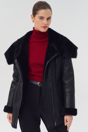 дубленка из овчины с поясом фотография