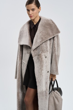 дубленка из овчины с поясом фотография