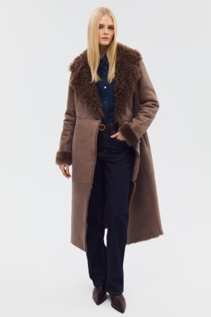 дубленка из овчины с поясом фотография