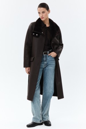 дубленка из овчины с поясом фотография