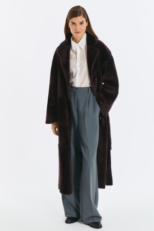 дубленка из овчины с поясом фотография