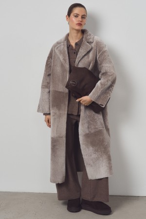 дубленка из овчины с поясом фотография