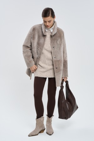 дубленка из овчины с поясом фотография