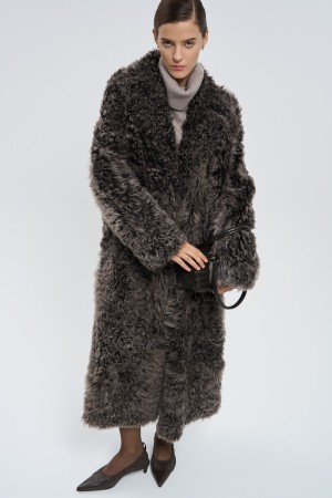 дубленка из овчины с поясом - женские дубленки снежная королева 