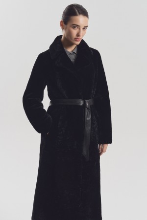 дубленка из овчины с поясом фотография