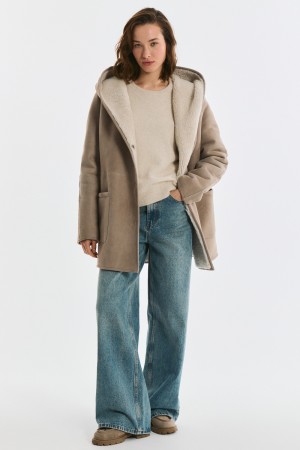 дубленка из овчины с поясом фотография