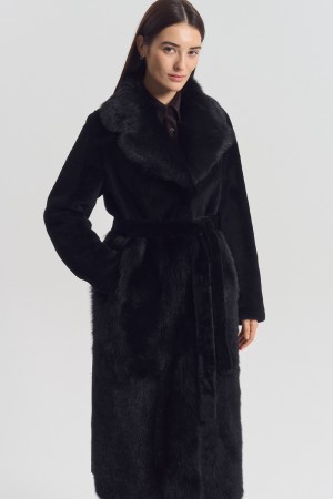 дубленка из овчины с поясом фотография