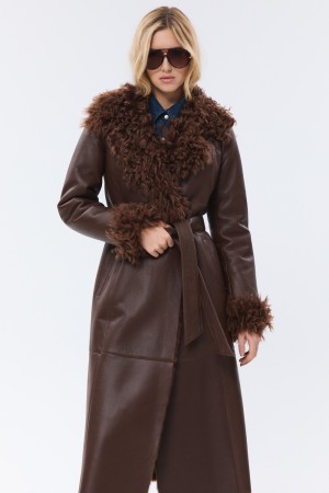 дубленка из овчины с поясом фотография