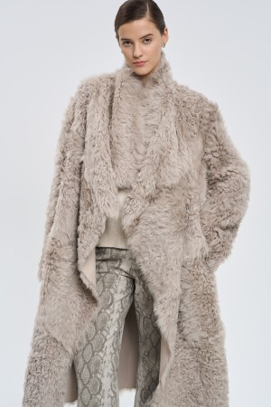 дубленка из овчины с поясом фотография