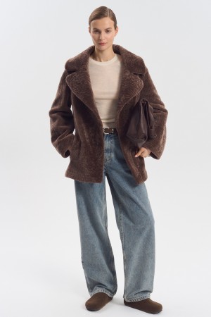 дубленка из овчины с поясом фотография