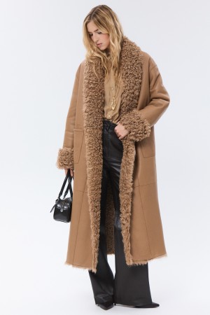 дубленка из овчины с поясом - женская одежда, обувь и аксессуары зимняя 