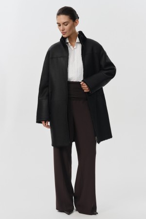 дубленка из овчины с поясом фотография