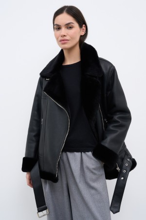 дубленка-косуха из овчины - женские дубленки на застежке 