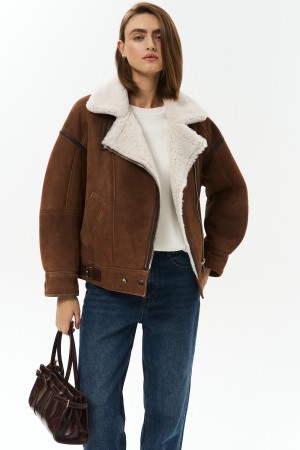 дубленка-косуха из овчины - женские дубленки объемные 