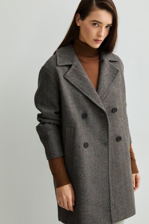 двубортное пальто фотография