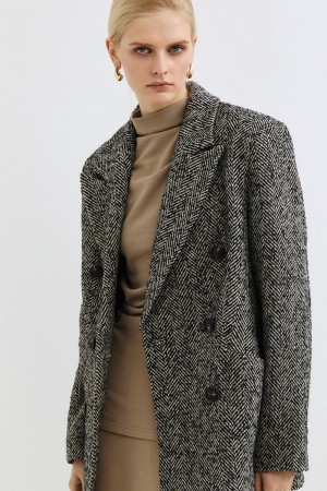 двубортное пальто фотография