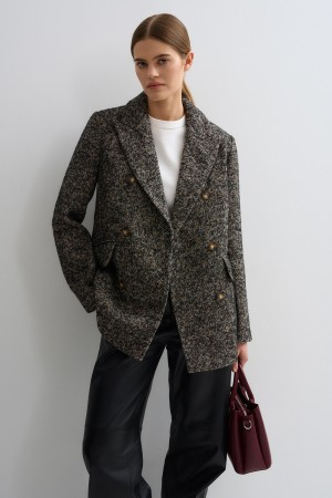 двубортное полупальто фотография