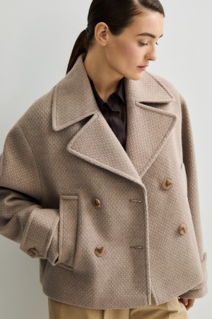 двубортное полупальто фотография