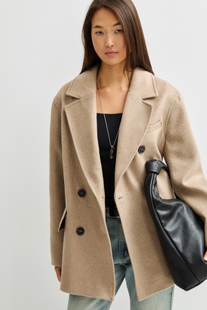 двубортное полупальто - женские пальто снежная королева 