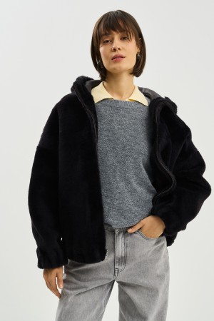 двусторонняя дубленка из овчины - женские дубленки на резинке 