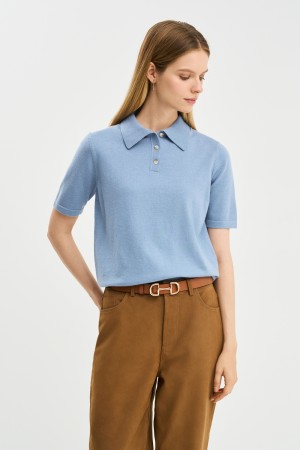 джемпер-поло с короткими рукавами - женская одежда снежная королева 