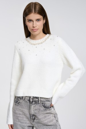 джемпер с отделкой - женские джемперы из спандекса 