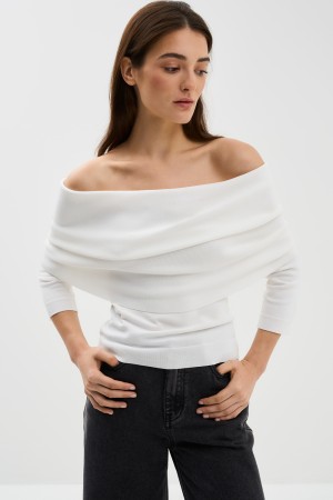 джемпер с отворотом - женские джемперы укороченные 