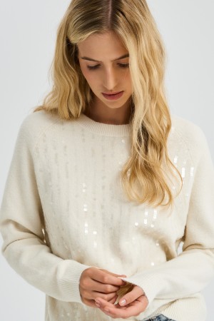 джемпер с пайетками - женские джемперы из спандекса 