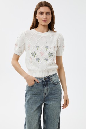 джемпер с вышивкой - женские джемперы хлопковые 