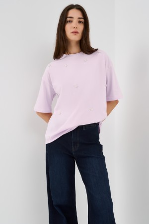 футболка с декором - женские футболки и поло пластиковые 