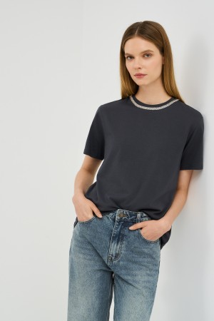 футболка с декором - женские футболки и поло пластиковые 