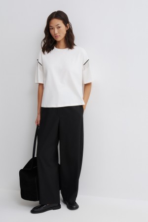 футболка с декором - женские футболки и поло с бахромой 