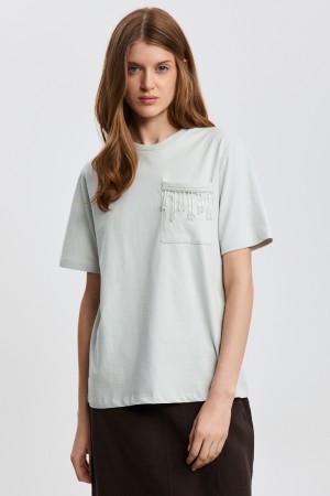 футболка с декором - женская одежда снежная королева 