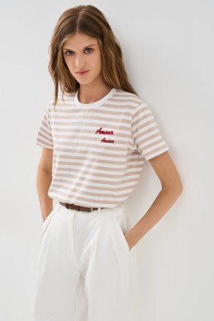 футболка в полоску - женская одежда снежная королева 