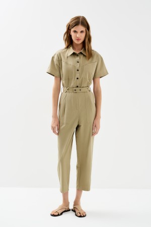 комбинезон из хлопка - женская одежда, обувь и аксессуары с поясом 