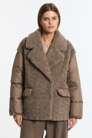 комбинированная куртка из шерсти фотография