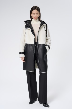 комбинированное пальто из шерсти фотография