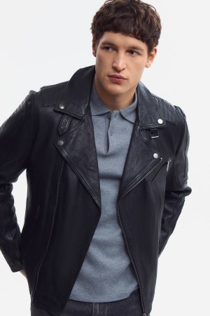 косуха из натуральной кожи - мужские косухи с карманами 