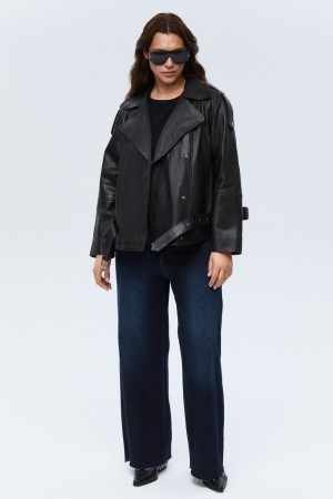 косуха из натуральной кожи - женские косухи с прорезями 