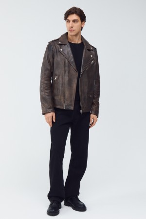 косуха из натуральной кожи - мужские косухи с карманами 