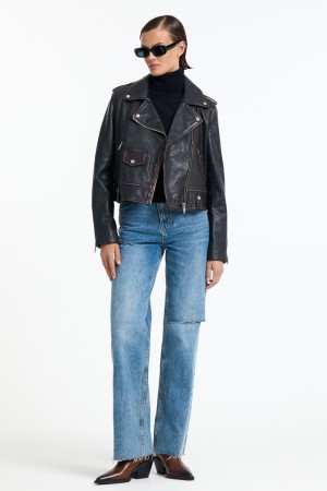 косуха из натуральной кожи - верхняя одежда разноцветная 