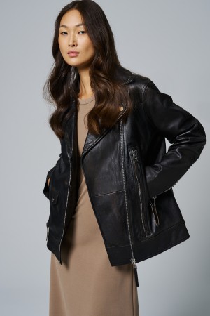 косуха из натуральной кожи - женские куртки и пуховики мультиколор 