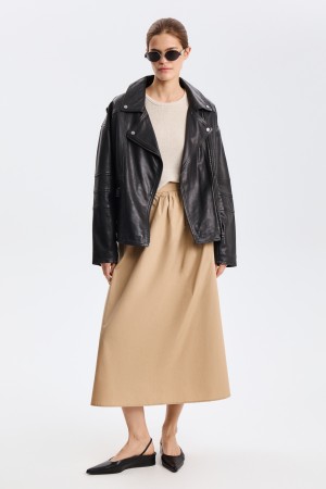 косуха из натуральной кожи - женская верхняя одежда осенняя 