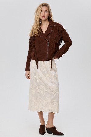 косуха из натуральной замши с бахромой - куртки и пуховики