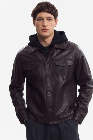 кожаная куртка с капюшоном - куртки и пуховики