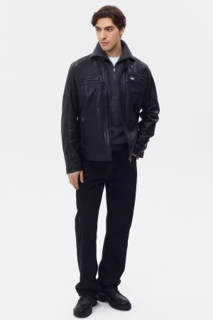 кожаная куртка с капюшоном - мужские куртки снежная королева 